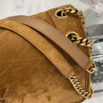 Saint Laurent Niki Medium In Suede And Smooth Leather 498894 Coffee